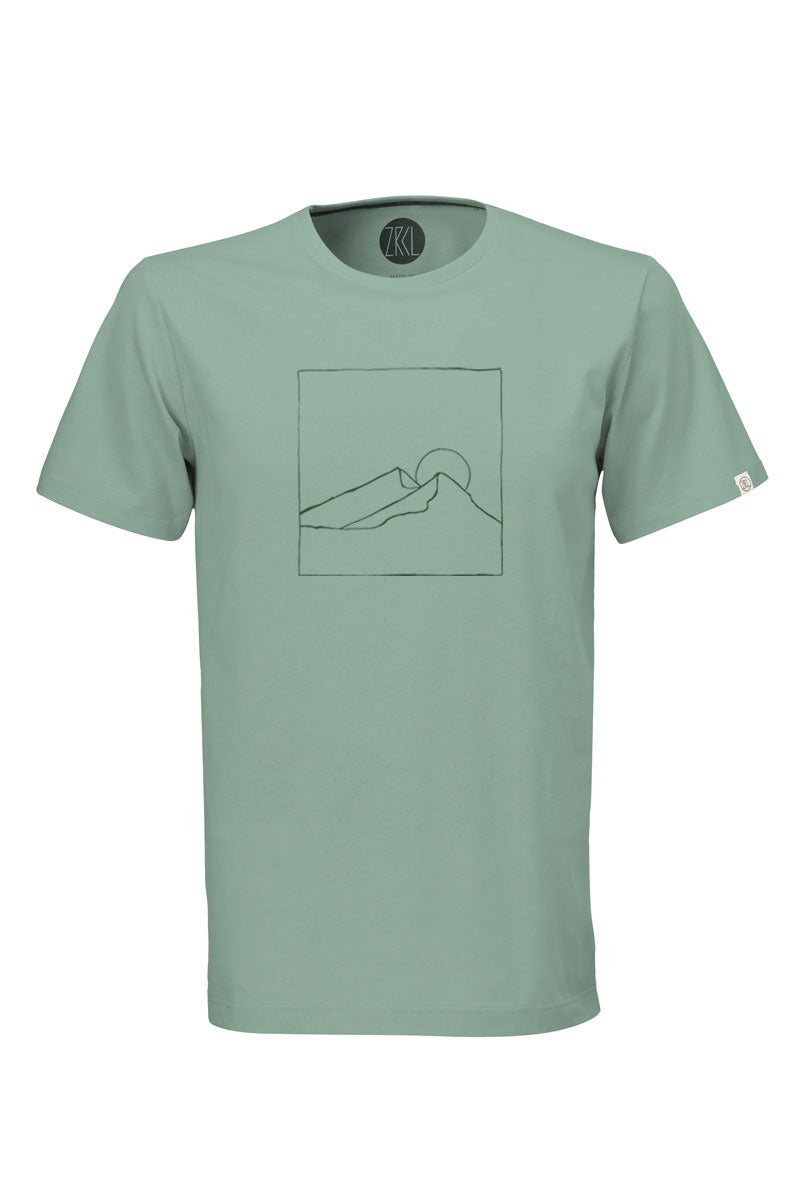 ZRCL Männer-T-Shirt aus Biobaumwolle mit Ridge Motive (T-Shirt Ridge Light Green)