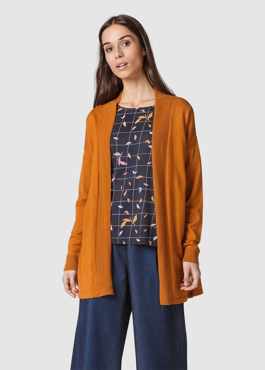 SKFK ARA leichte Strickjacke mit langen Ärmeln aus zertifizierter Bio-Baumwolle (Women Sweater Roasted Brown)