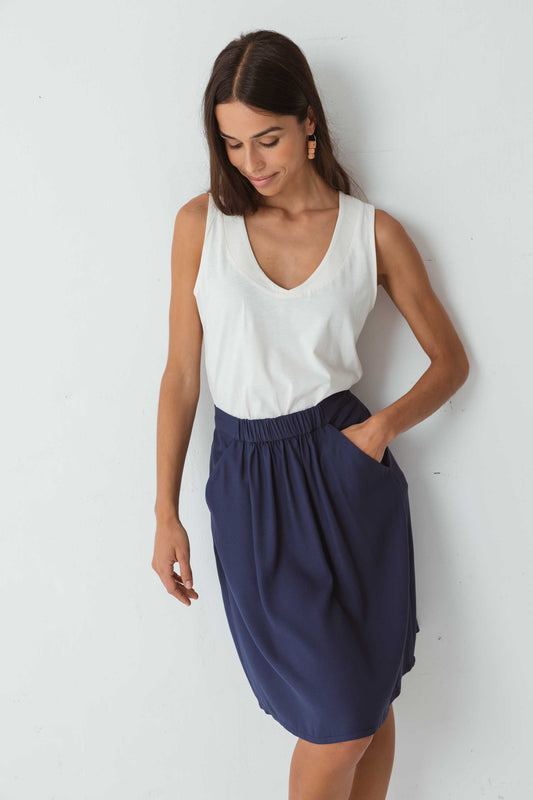 SKFK LUZAIDE SKIRT NAVY Jupe