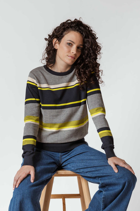 SKFK IRADI Gestreifter Strickpullover aus Bio-Baumwolle