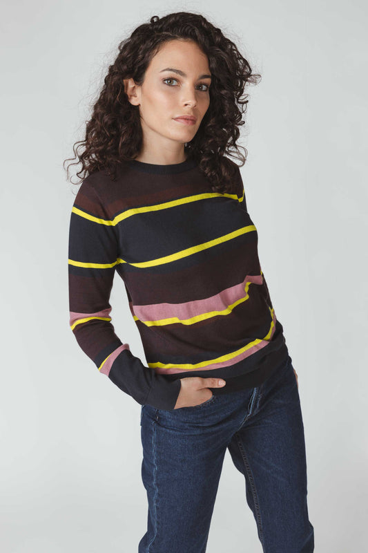 SKFK IRADI Gestreifter Strickpullover aus Bio-Baumwolle