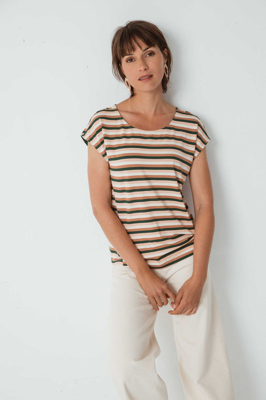 SKFK ATALIA T-SHIRT NUDE STRIPES
