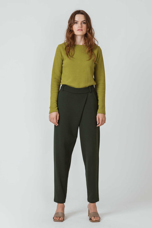 SKFK EZAMA Karottenhose aus bequemen Stretch-Stoff. Dunkelgrün